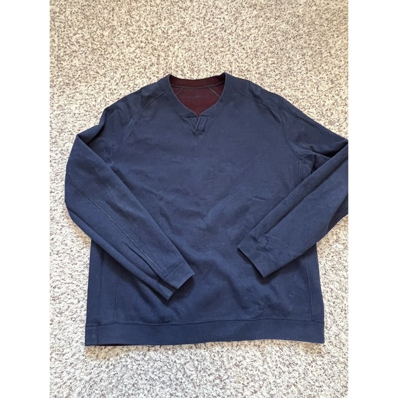 Tommy Bahama Men's New Y-Neck Shark Logo Pullover Reversible Sweater XL Burgundy - Picture 6 of 6